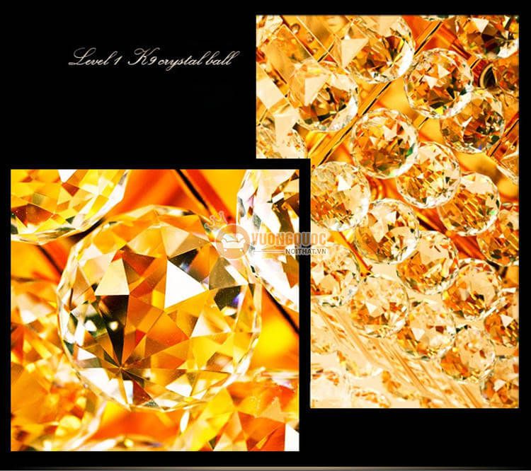 Đèn ốp trần chữ nhật mạ vàng sang trọng CM271-12